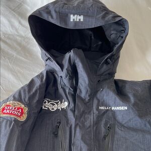 Helly Hansen Charcoal Hooded Jacket with Logos